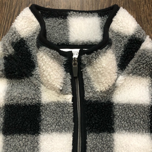 Vintage Northern Reflections Black & White Checkered Sherpa Vest - Picture 13 of 17